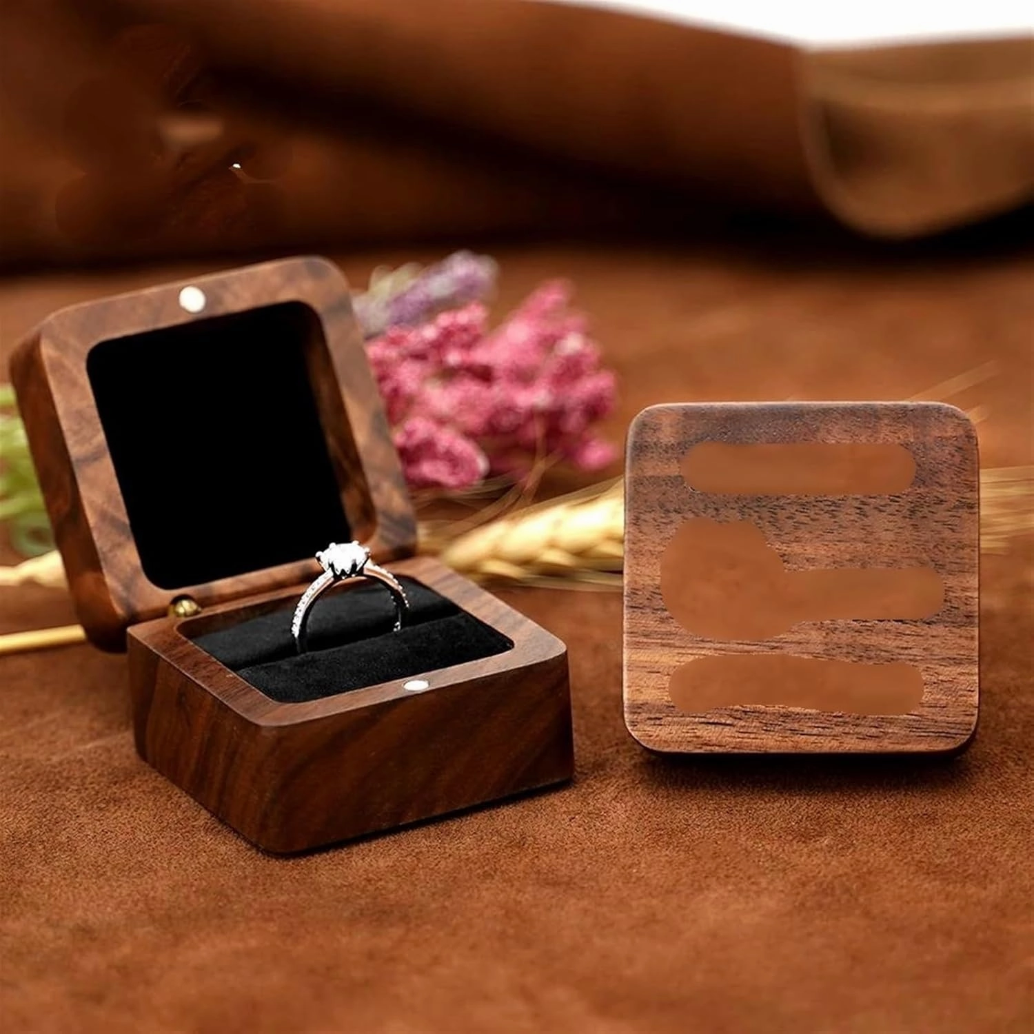 Necklace Organiser Pendant Necklace Ring Earring Display Packaging Case With Velvet Real Walnut Wood Jewellery Box Earring Jewellery Box Necklace Jewellery Box(Type-E)