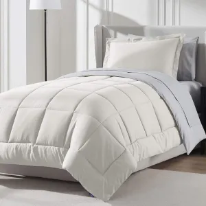 Nestl Twin XL Comforter Set 5 Piece, Reversible Twin XL Bedding Set Off White, College Dorm Essentials Bed in a Bag, Twin XL Comforter Set for College Girls and Boys with Sheets, Pillowcase and Sham