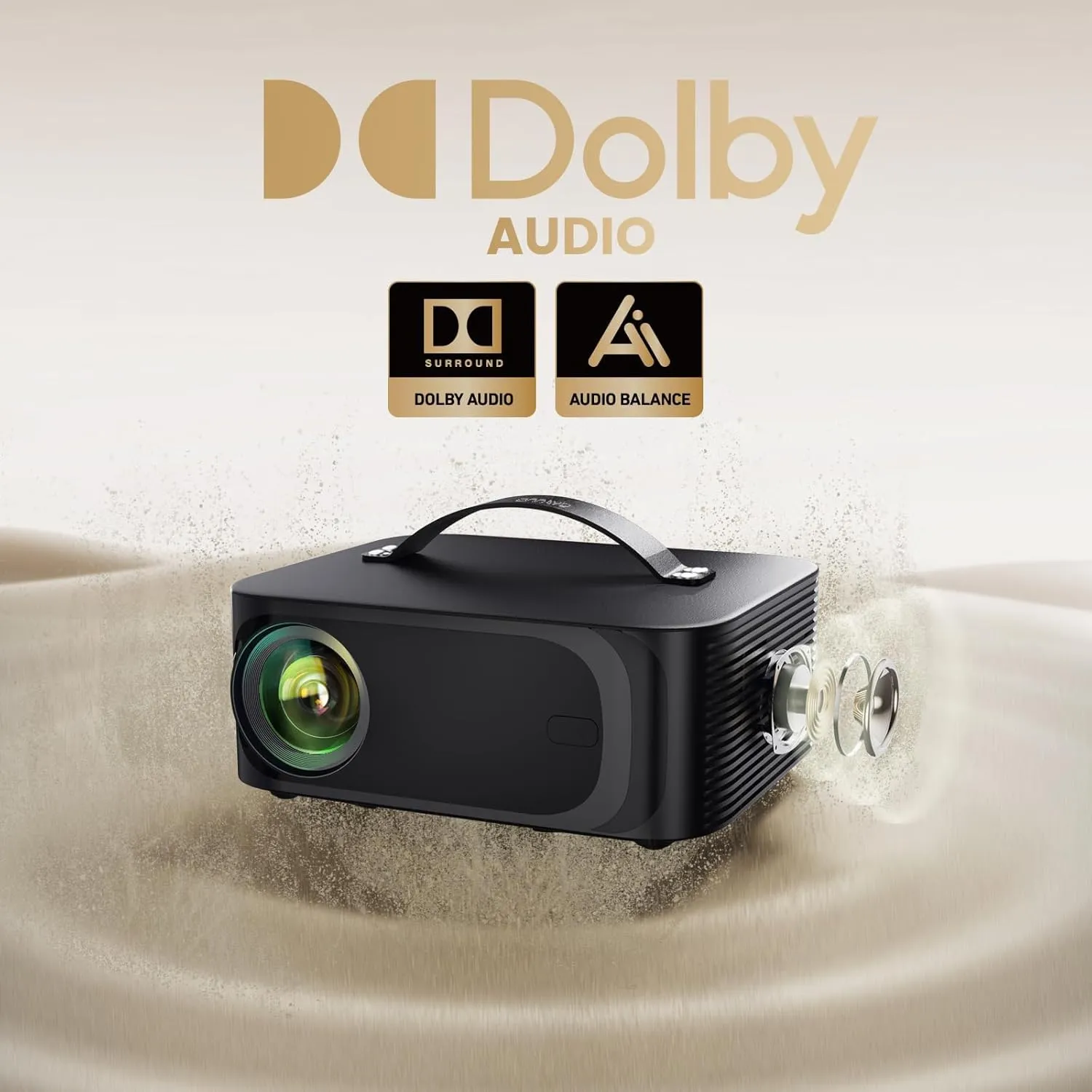 [Netflix-Licensed/1200 ANSI]Outdoor-Projector-4K with Wifi6 and Bluetooth, Smart TV OS & DoIby Audio, Portable Projector with Netflix/YouTube/PrimeVideo, ONOAYO 1080P Movie Proyector with 300''Display