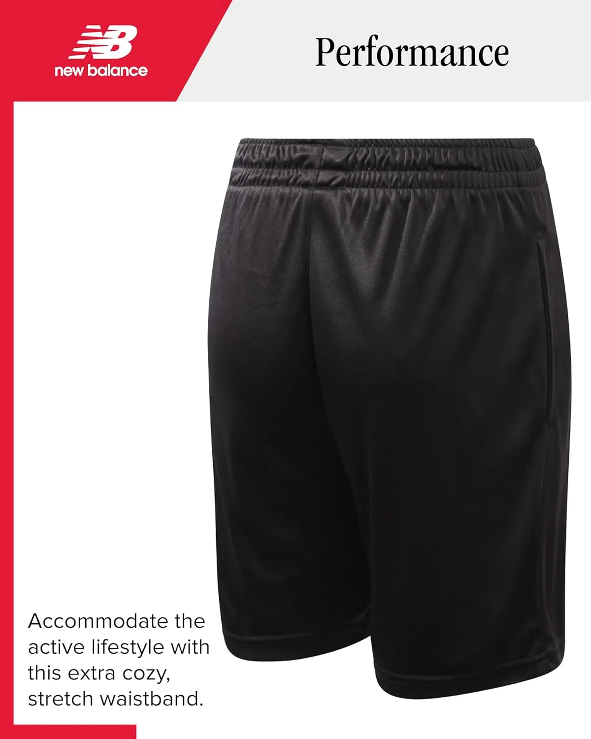 New Balance Boys Athletic Shorts - Moisture-Wicking Performance Mesh Active Shorts for Boys for Running and Sports (4-20)