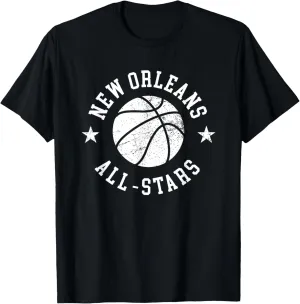 New Orleans Vintage All-Stars Retro 80s Basketball T-Shirt