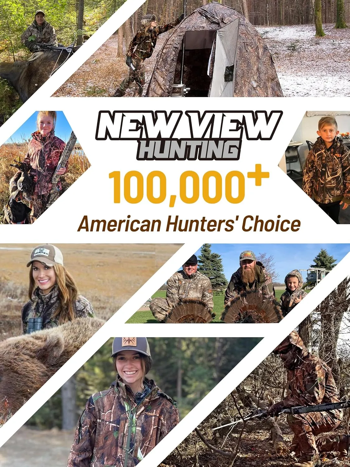 NEW VIEW Womens Hunting Clothes, Upgraded Ultra-Quiet Water Resistant Camo Hunting Jacket for Duck Waterfowl Deer Hunting