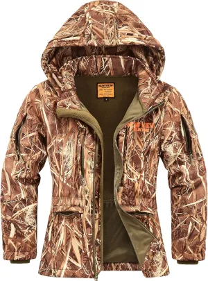 NEW VIEW Womens Hunting Clothes, Upgraded Ultra-Quiet Water Resistant Camo Hunting Jacket for Duck Waterfowl Deer Hunting