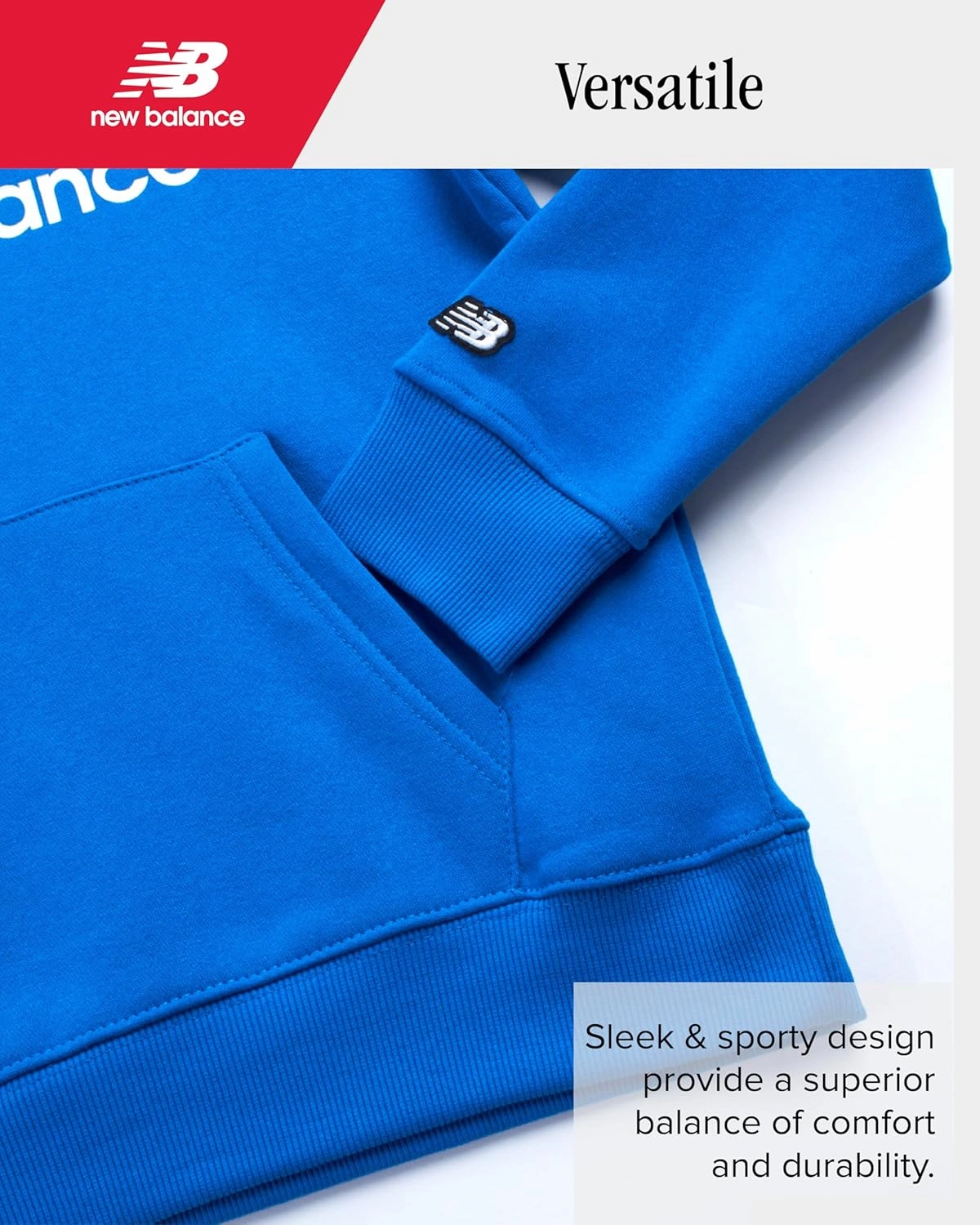 New Balance Boys' Sweatshirt Basketball Active Fleece Pullover Hoodie (Size 4-20)