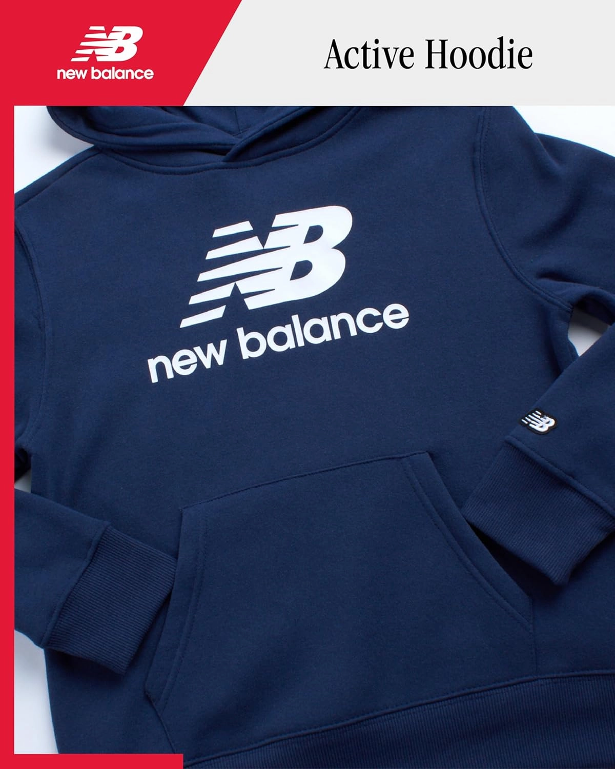 New Balance Boys' Sweatshirt Basketball Active Fleece Pullover Hoodie (Size 4-20)