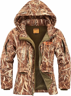 NEW VIEW Womens Hunting Clothes, Upgraded Ultra-Quiet Water Resistant Camo Hunting Jacket for Duck Waterfowl Deer Hunting
