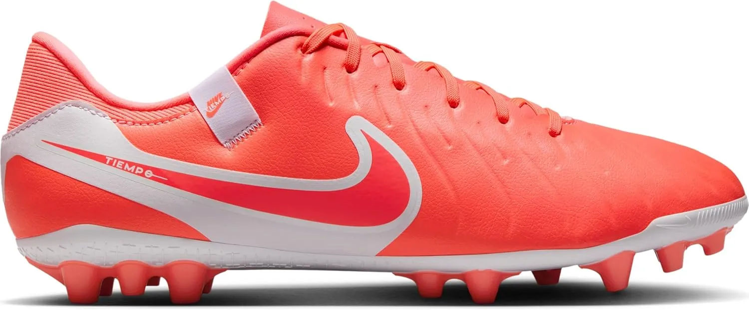 Nike Tiempo Legend 10 Academy Artificial-Grass Low-Top Soccer Cleats (DV4340-800, Hot Lava/White)