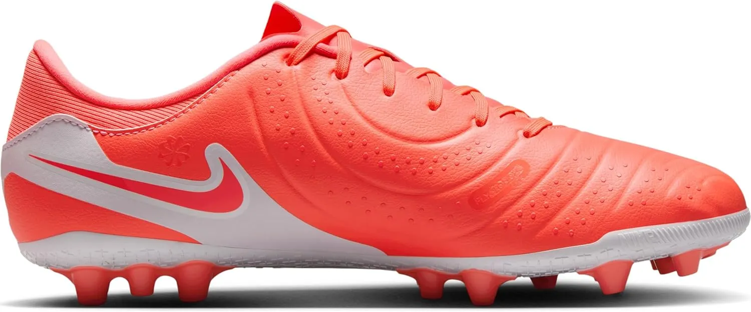 Nike Tiempo Legend 10 Academy Artificial-Grass Low-Top Soccer Cleats (DV4340-800, Hot Lava/White)