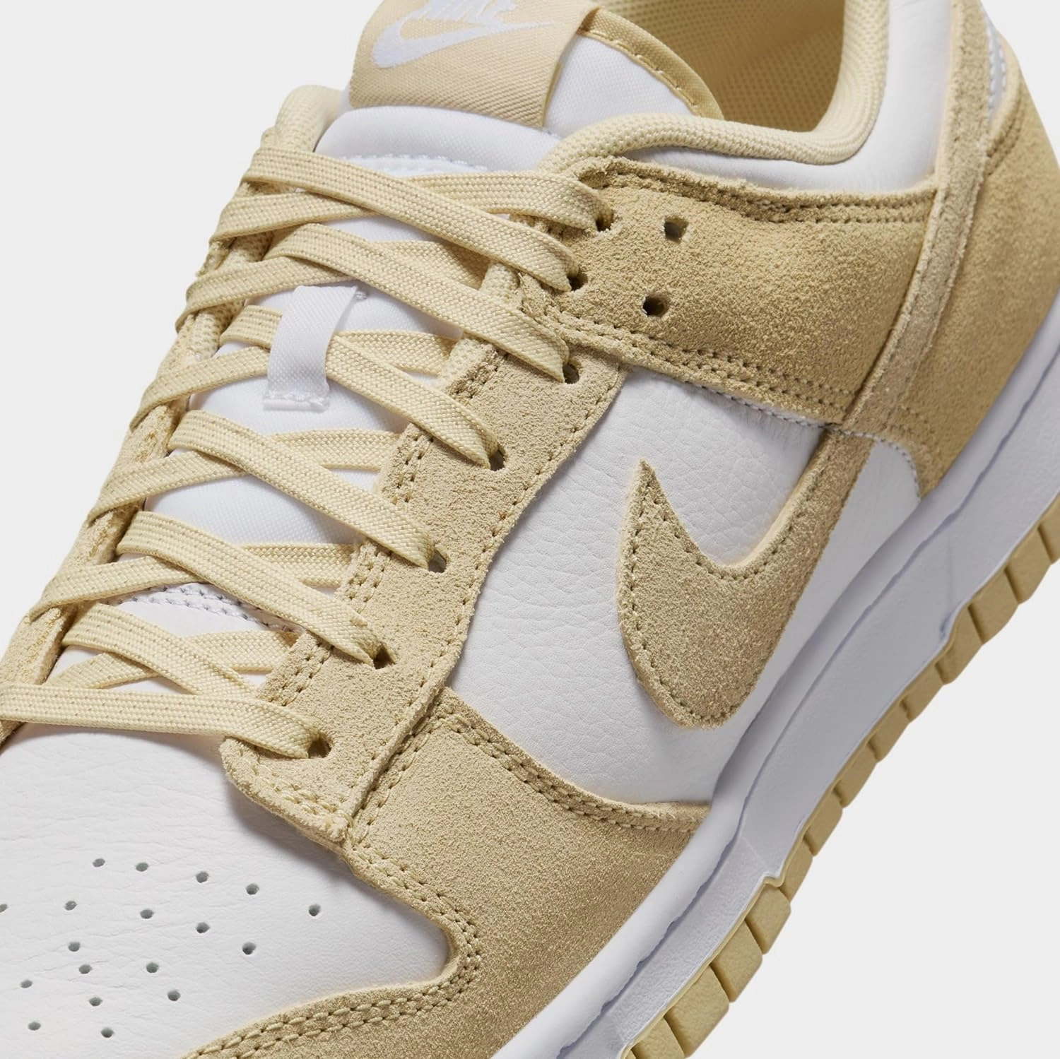Nike Dunk Low Mens Lifestyle Shoes (White/Team Gold/White) (FQ8249-102, White/Yellow)
