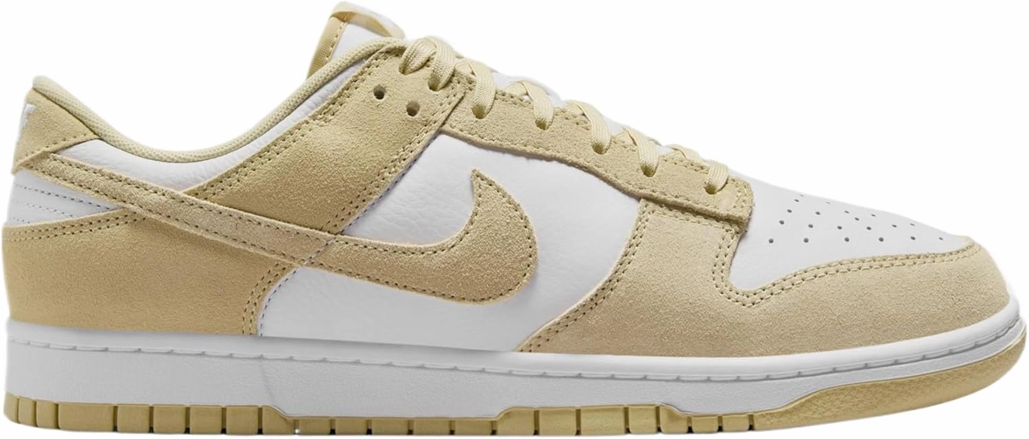 Nike Dunk Low Mens Lifestyle Shoes (White/Team Gold/White) (FQ8249-102, White/Yellow)