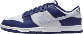 Nike Dunk Low Retro Men's Shoes (DV0833-401, Deep Royal Blue/White/Football Grey) Size 10