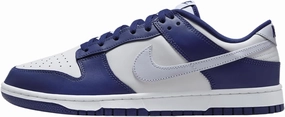 Nike Dunk Low Retro Men's Shoes (DV0833-401, Deep Royal Blue/White/Football Grey) Size 11.5
