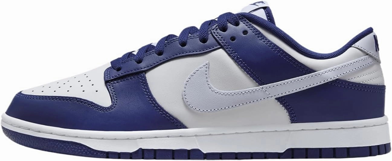 Nike Dunk Low Retro Men's Shoes (DV0833-401, Deep Royal Blue/White/Football Grey) Size 11.5