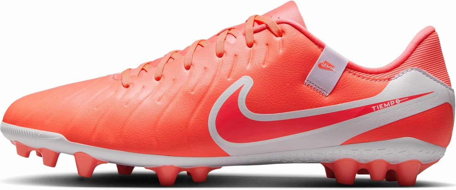 Nike Tiempo Legend 10 Academy Artificial-Grass Low-Top Soccer Cleats (DV4340-800, Hot Lava/White)