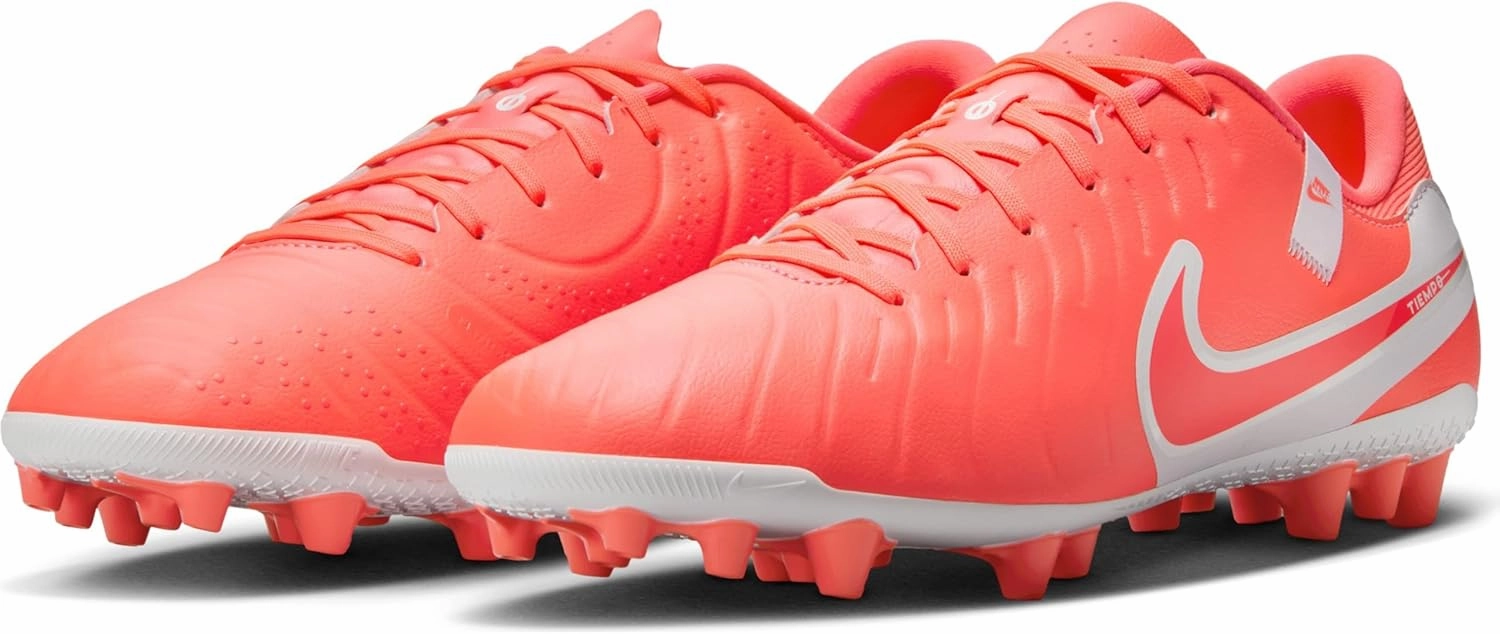 Nike Tiempo Legend 10 Academy Artificial-Grass Low-Top Soccer Cleats (DV4340-800, Hot Lava/White)