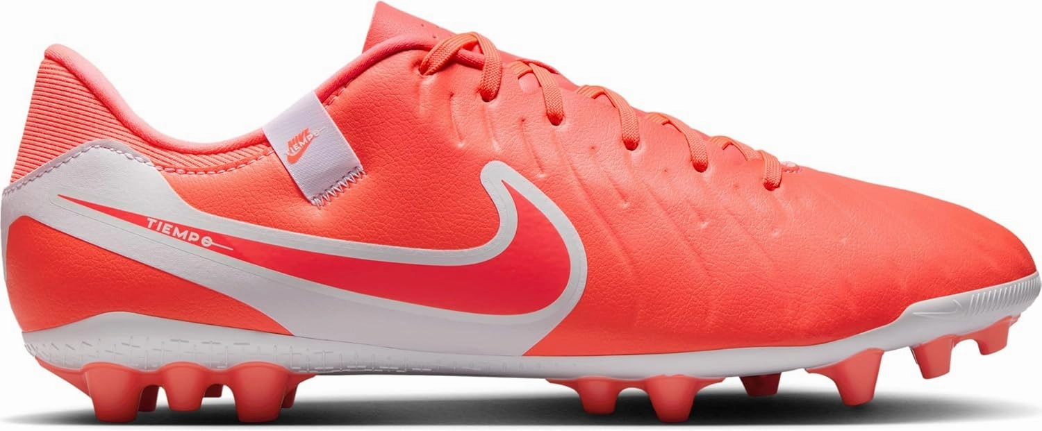 Nike Tiempo Legend 10 Academy Artificial-Grass Low-Top Soccer Cleats (DV4340-800, Hot Lava/White)