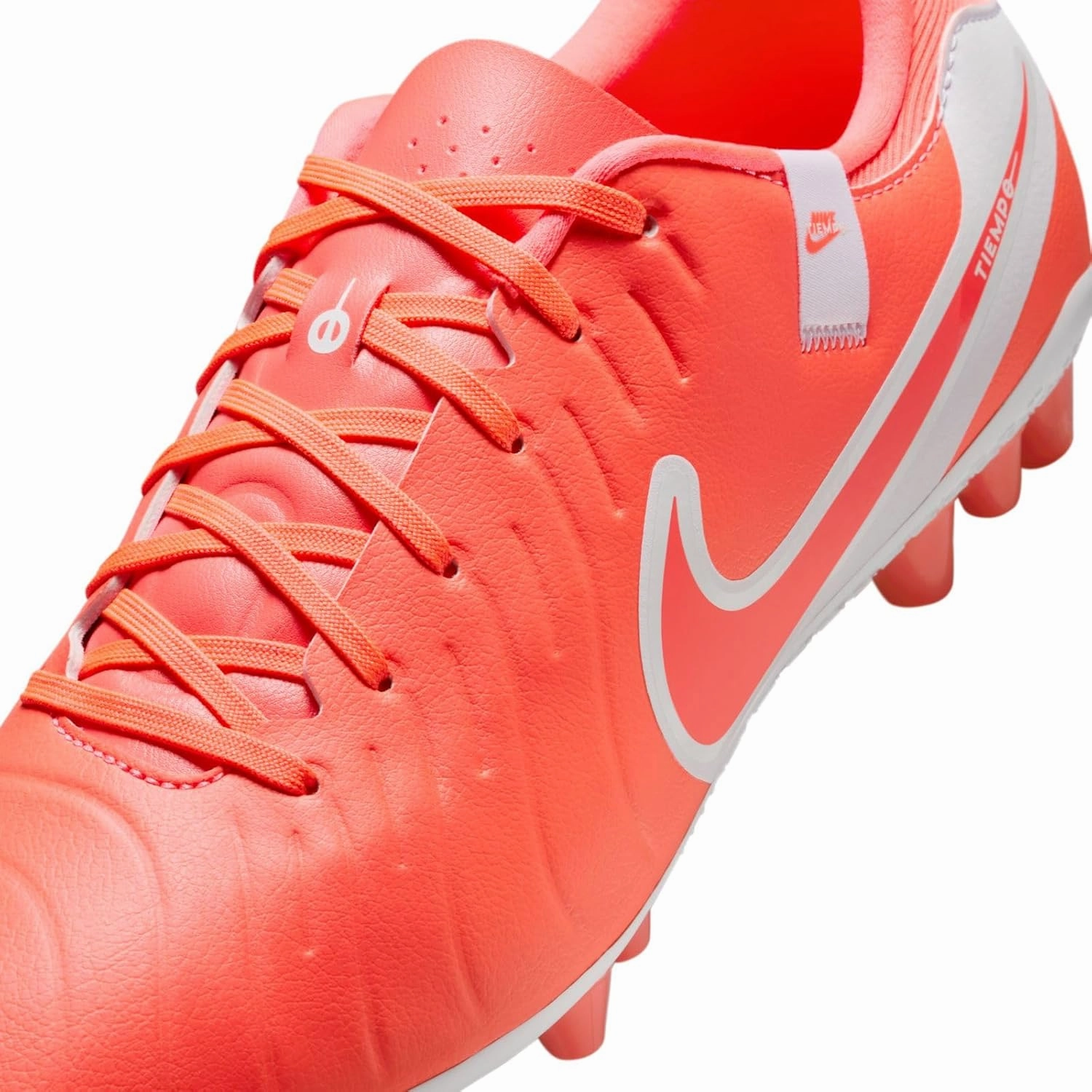 Nike Tiempo Legend 10 Academy Artificial-Grass Low-Top Soccer Cleats (DV4340-800, Hot Lava/White)