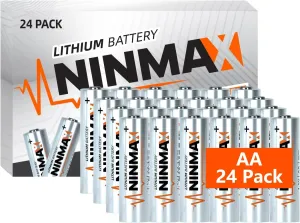 NINMAX® Lithium AA Batteries 24 Pack, 3500mAh 1.5V Longest Lasting Double A Battery for High-Tech Devices【Non-Rechargeable】