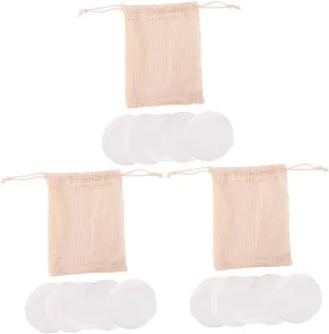 NOLITOY 18 Pcs Mini Makeup Remover Pads Reusable Makeup Remover Cloths Cotton Rounds for Face