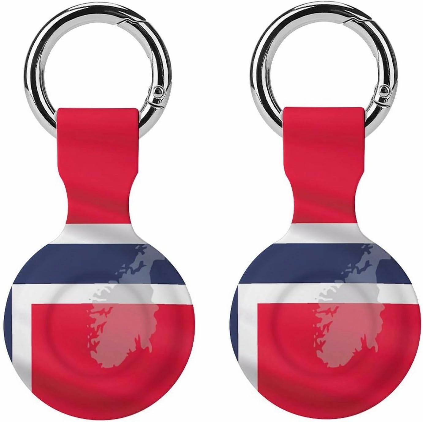 Norway Flag Map Fashion Anti-Scratch Protective Case Cover Compatible with AirTag with Keychain