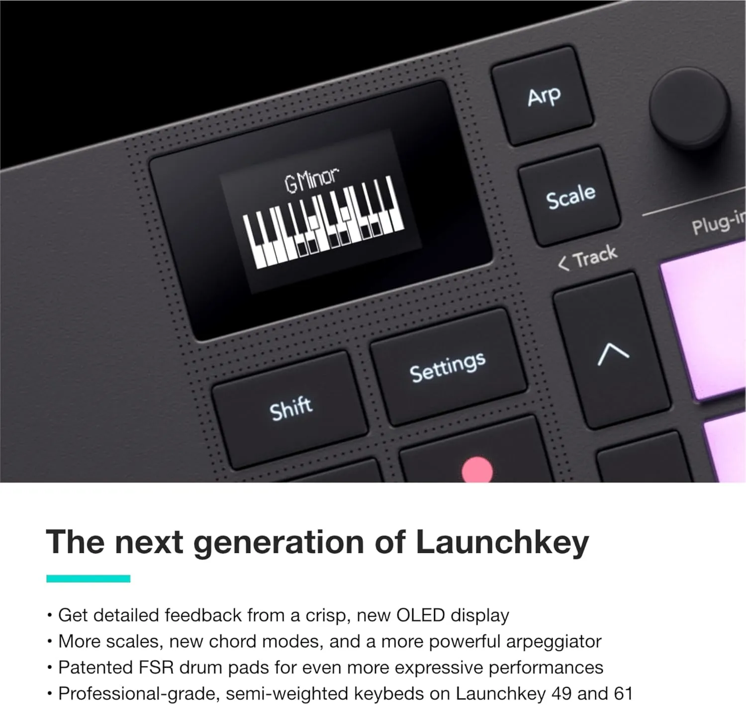 Novation Launchkey Mini 25 MK4 — Portable 25 Mini-Key, USB, MIDI Keyboard Controller with DAW Integration. Chord Mode, Scale Mode, Drum Pads, and Arpeggiator. Includes Music Creation Software Bundle