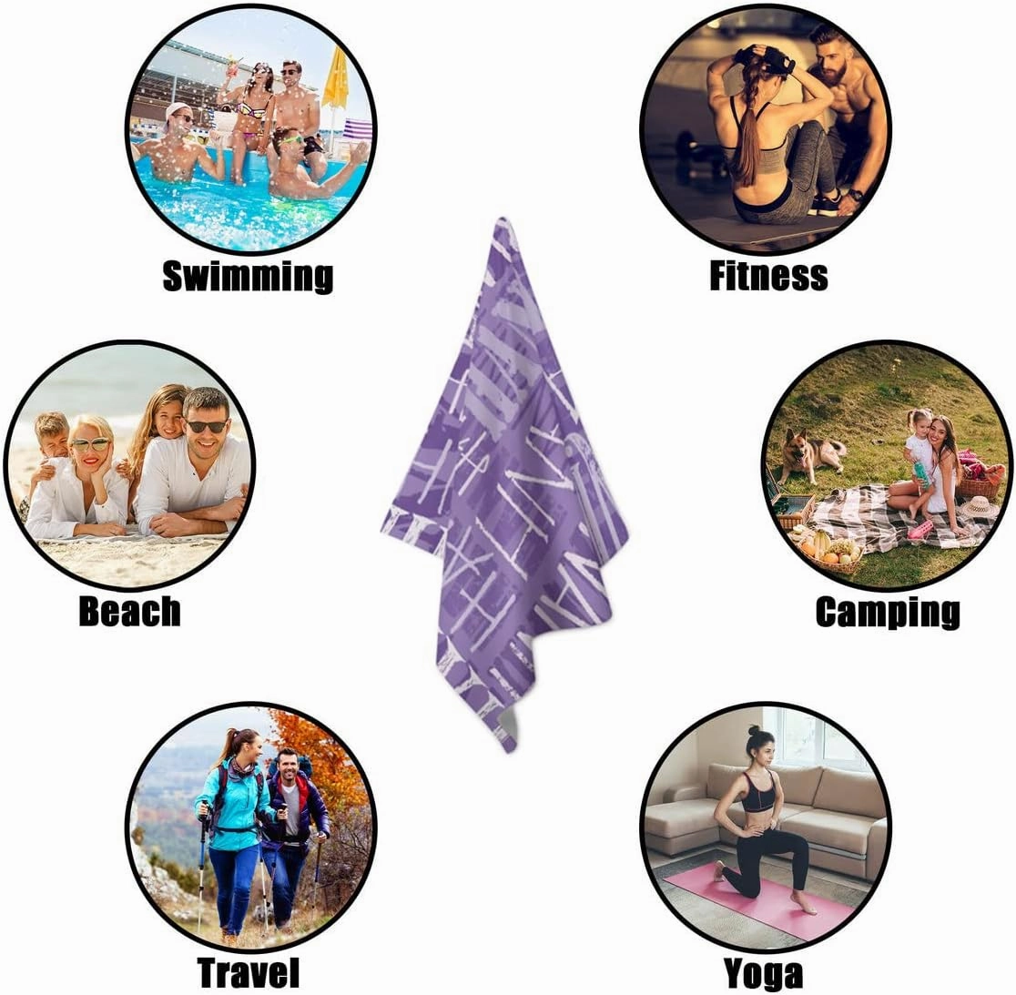 Novgarden Personalized Beach Towel for Kids, Custom Beach Towels with Names, 30'' x 60'' Microfiber Quick Dry Beach Blanket Essentials for Vacation, Travel, Swimming Pool, Bath