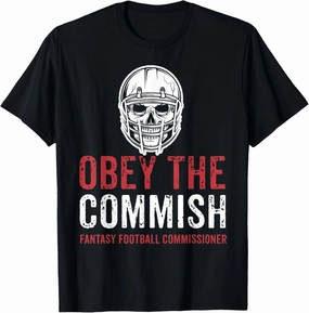 Obey The Commish Fantasy Football Cool Team Player Costume T-Shirt