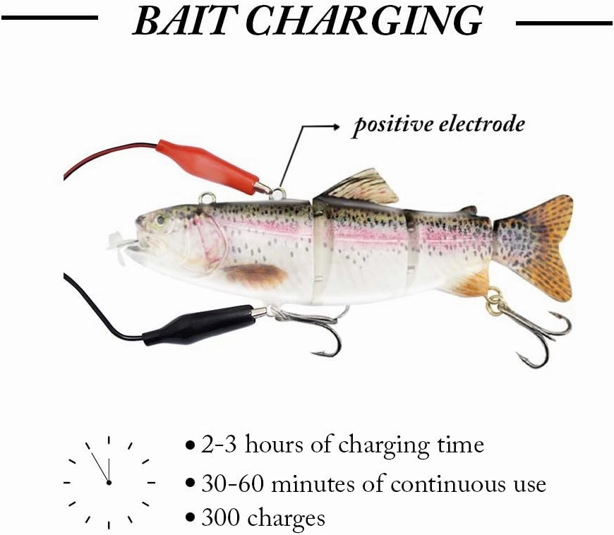 ods lure Robotic Swimming Lure USB Rechargeable LED Light 4-Segement Multi Jointed Swimbait Electric Bait Fishing Tackle