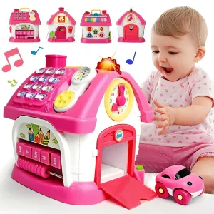OKREVIEW Toys for 1  Year Old Girls - Montessori Musical Toys for Toddlers Age 1-2, 8-in-1 Multi-Functional Music House with Sound, Lights, Music, Great Gifts for 1  Year Old Girls Birthday Xmas