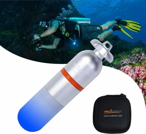 ORCATORCH SD01PRO Upgrade Bright Dive Signal Light, Submersible Beacon Mini Tank Marker Light with Constant and Flashing Modes, for Scuba Diving and Night Time Visibility (Blue)