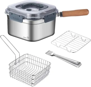 Outdoor Cookware Set - Travel Camping Pots Pans, Hiking Cooking Set | Portable Camp Kitchen Equipment, Non-Stick Pots and Pans Set Deep, Fryer Pot Camping Equipment for Outdoor Adventure Camping