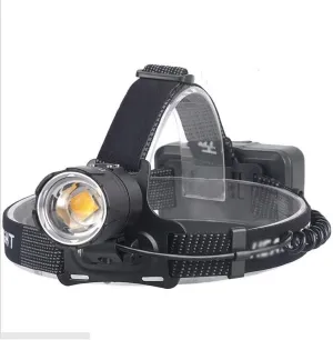 Outdoor Headlamp-Led Headlamp, Rechargeable Waterproof Headlamp Flashlight with Board Flood Light, Zoomable Head Lamp
