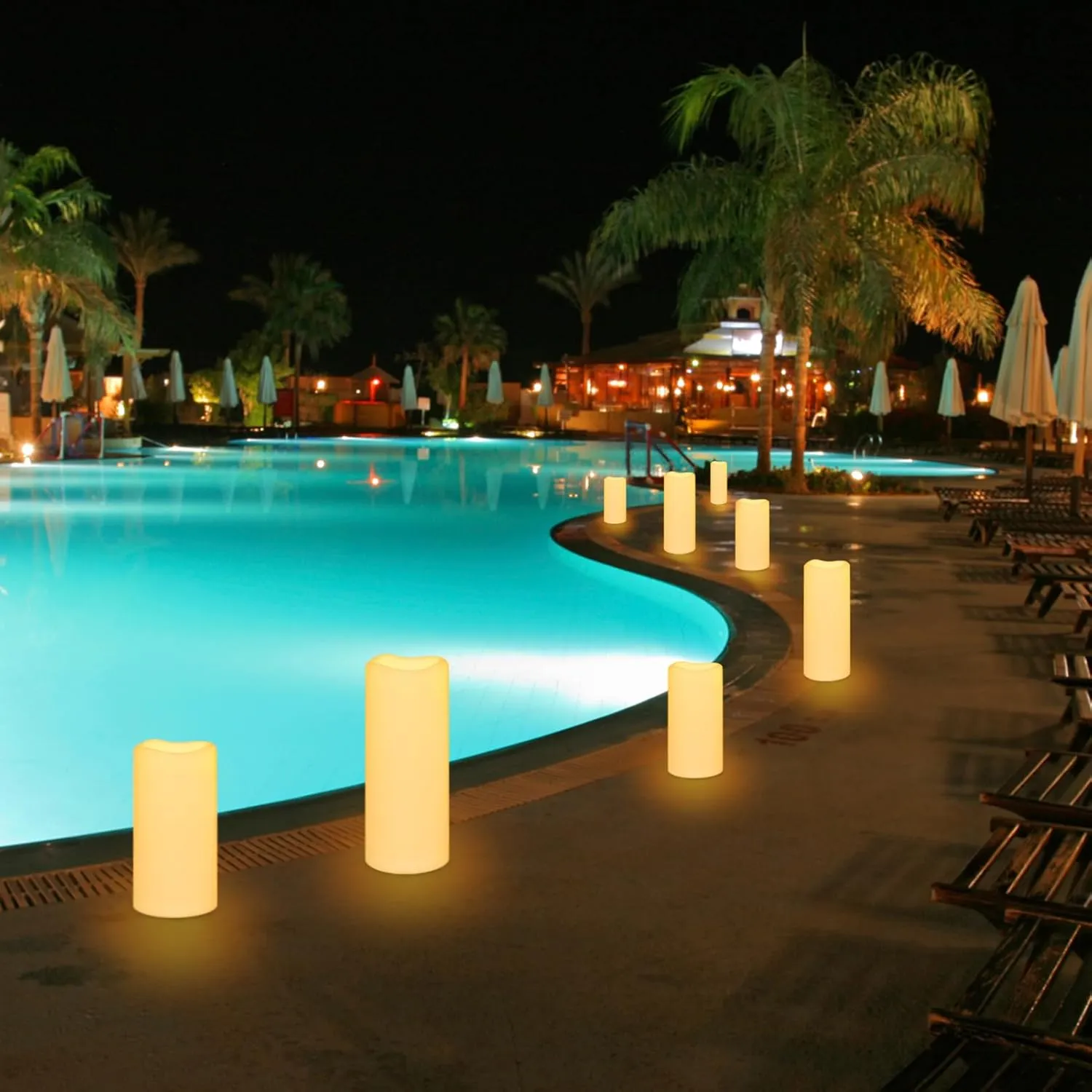 Outdoor Indoor Waterproof Flameless Candles Flickering with Remote Timer, White LED Pillar Candles Battery Operated Pack of 2, Long Lasting Electric Candles Lanterns Cream Φ 4" H 8” 10”