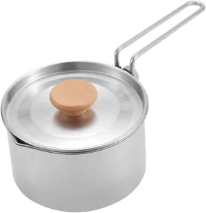 Outdoor Kettle Portable Pot 304 Stainless Steel Multi-Function Camping Cookware Lightweight Easy to Pack