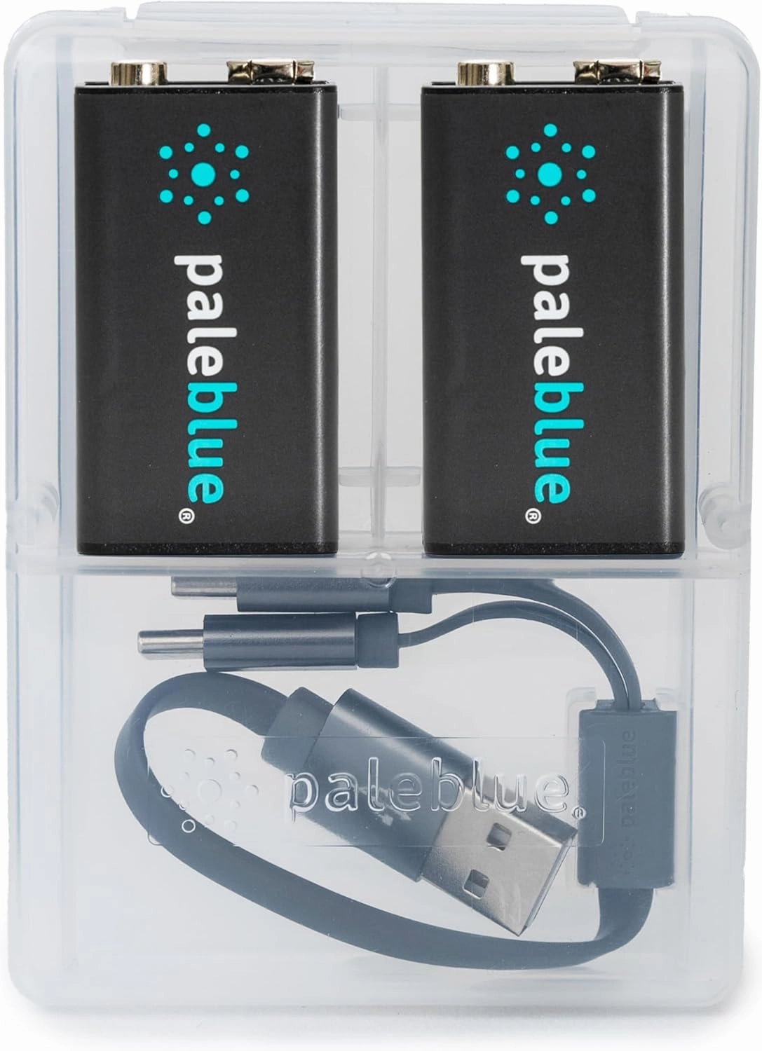 Paleblue USB Rechargeable 9V Batteries (2-Pack) - 4500mWh Lithium Ion, 1000  Charge Cycles, Includes 2-in-1 USB-A to USB-C Charging Cable, LED Charge Indicator, 3.4 Hour Charge Time