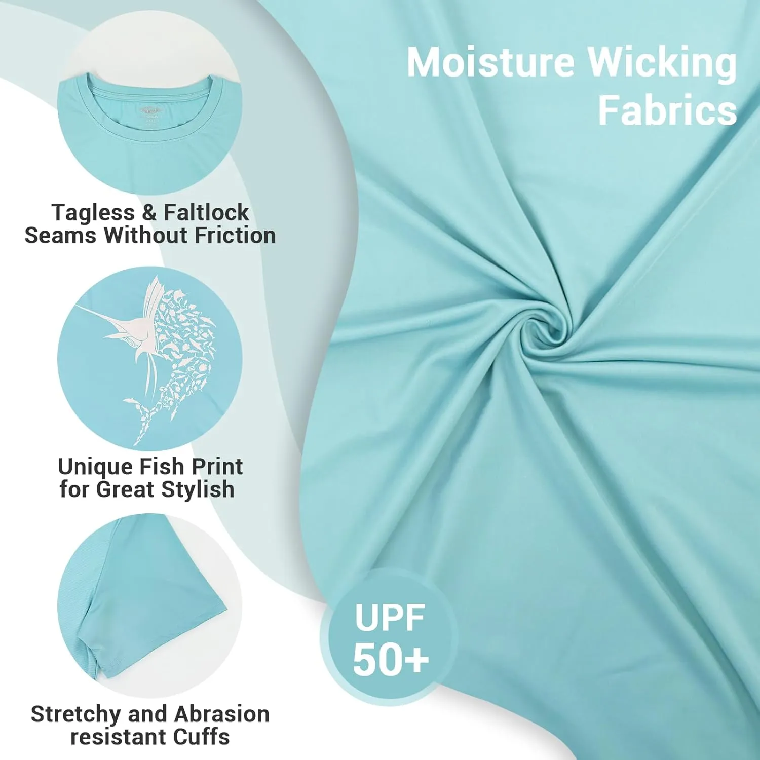 Palmyth Fishing Shirts for Men Short Sleeve Sun Protection T Shirt UPF 50  Quick Dry Tee