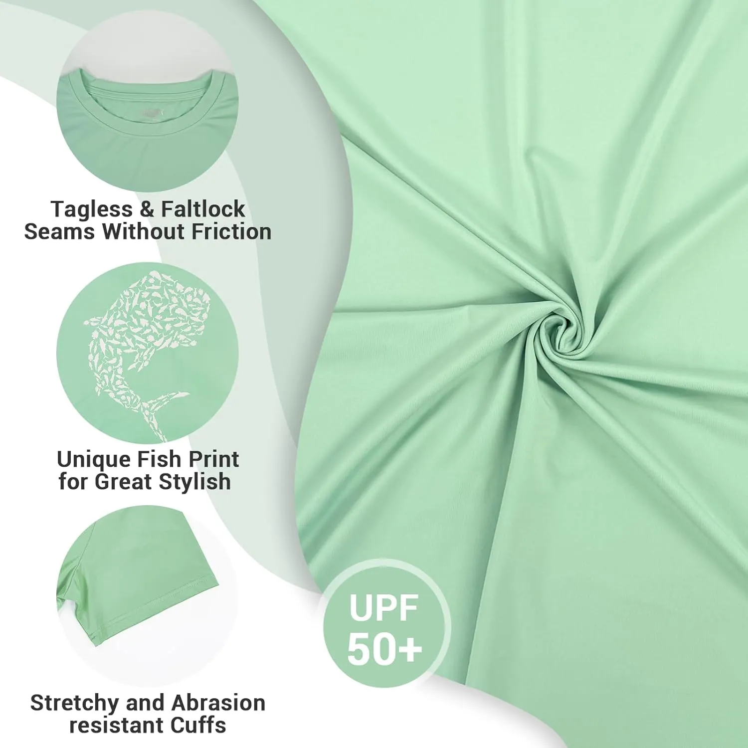 Palmyth Fishing Shirts for Men Short Sleeve Sun Protection T Shirt UPF 50  Quick Dry Tee