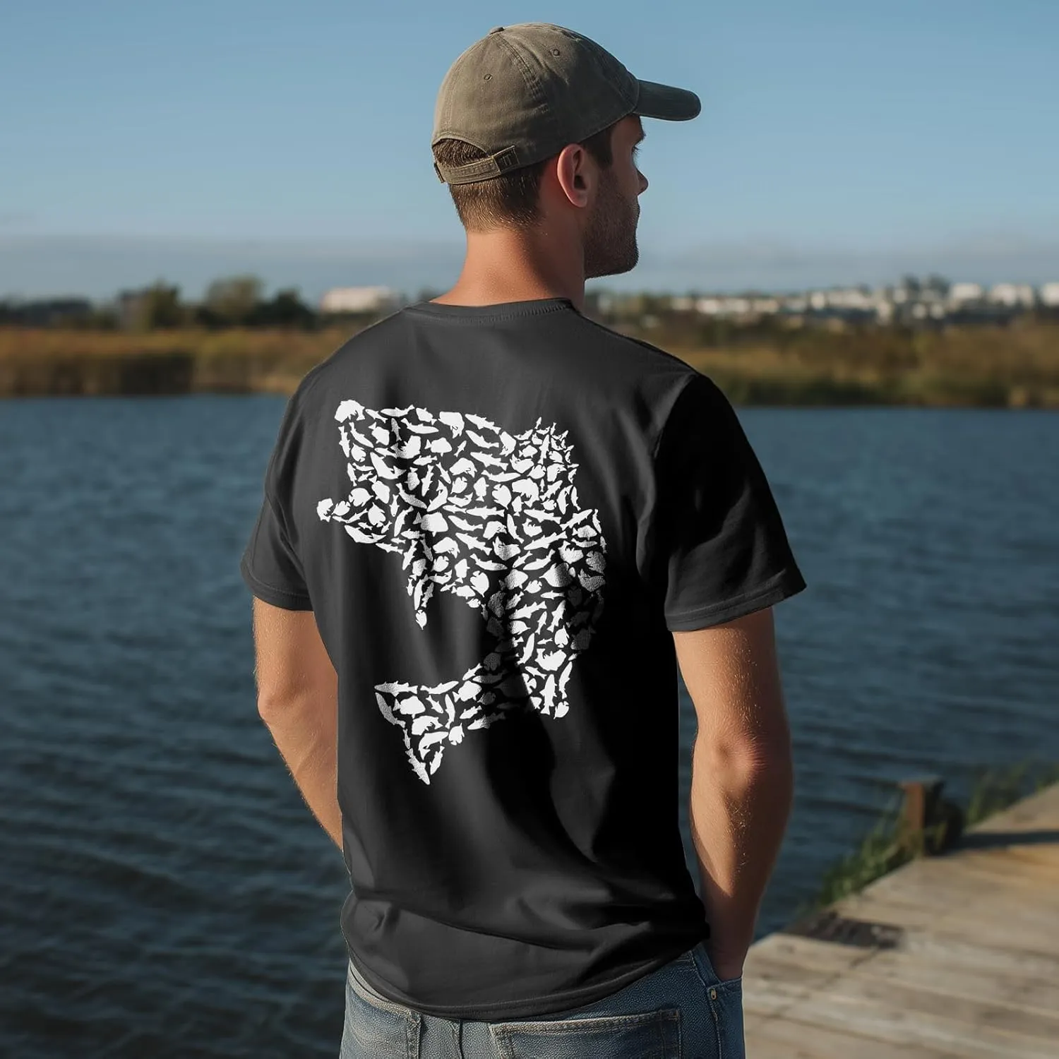 Palmyth Fishing Shirts for Men Short Sleeve Sun Protection T Shirt UPF 50  Quick Dry Tee
