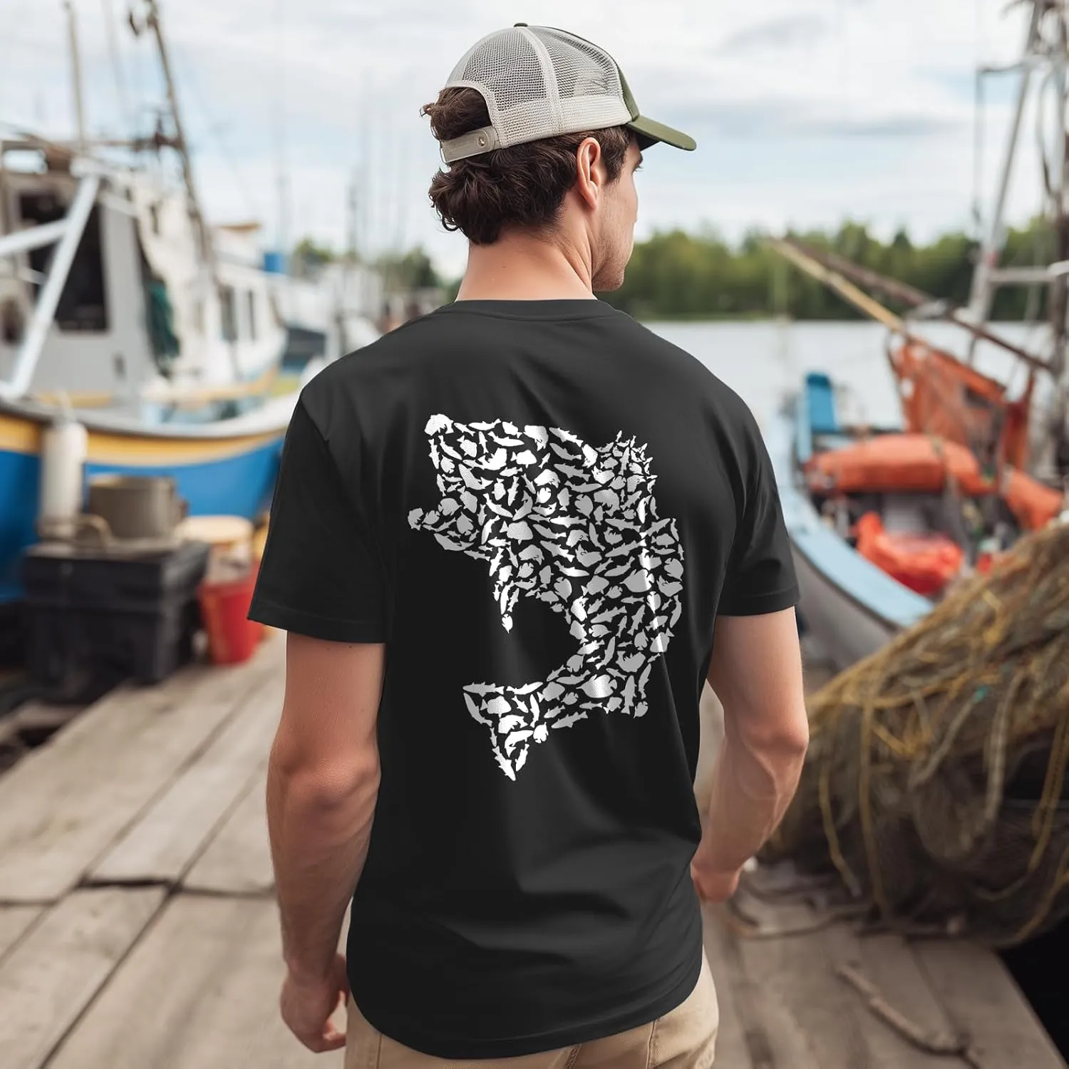 Palmyth Fishing Shirts for Men Short Sleeve Sun Protection T Shirt UPF 50  Quick Dry Tee