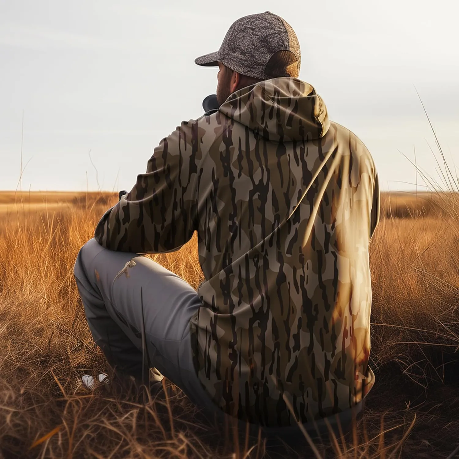 Palmyth Hunting Hoodie with Mask for Men Long Sleeve Sun Protection UV UPF 50  Camo Fishing Shirts