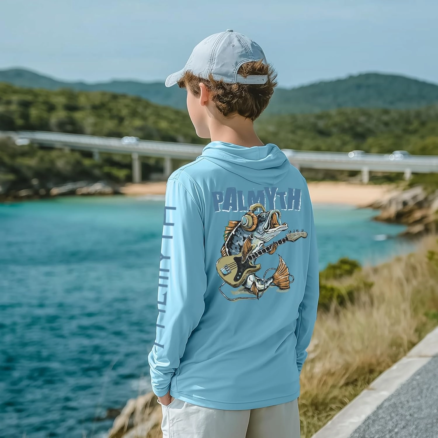 Palmyth Boys Fishing Shirt Youth Hoodie Sun Protection UPF 50  Long Sleeve Hooded Shirts