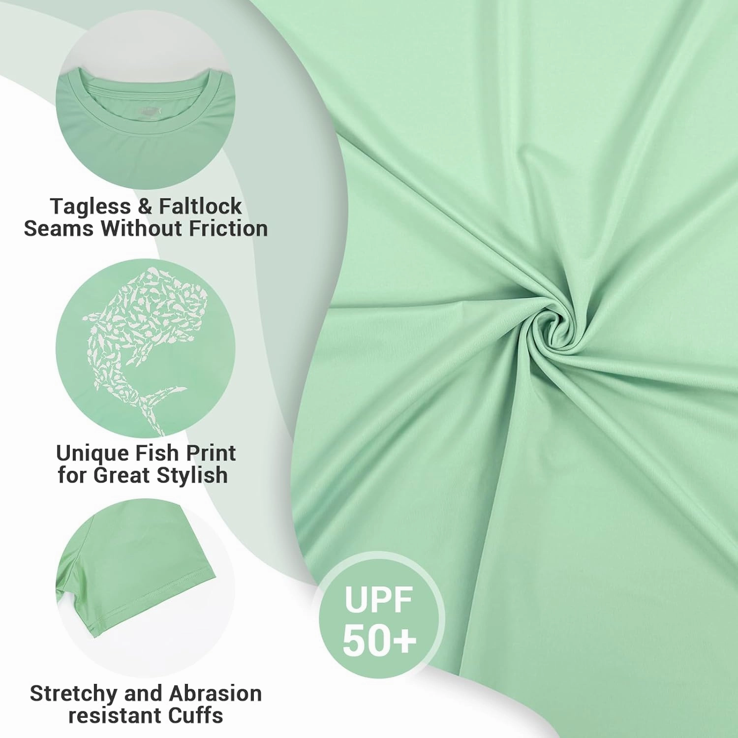 Palmyth Fishing Shirts for Men Short Sleeve Sun Protection T Shirt UPF 50  Quick Dry Tee