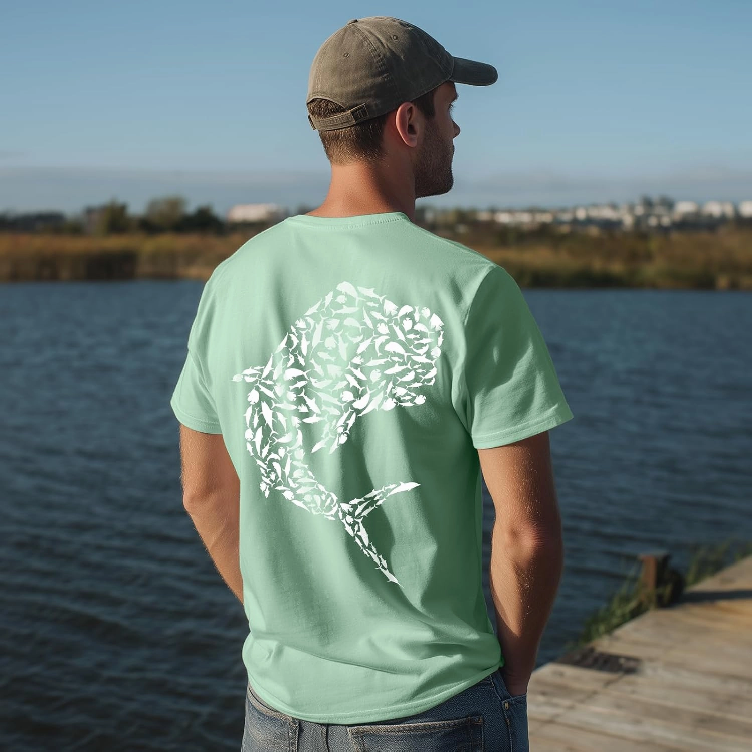 Palmyth Fishing Shirts for Men Short Sleeve Sun Protection T Shirt UPF 50  Quick Dry Tee
