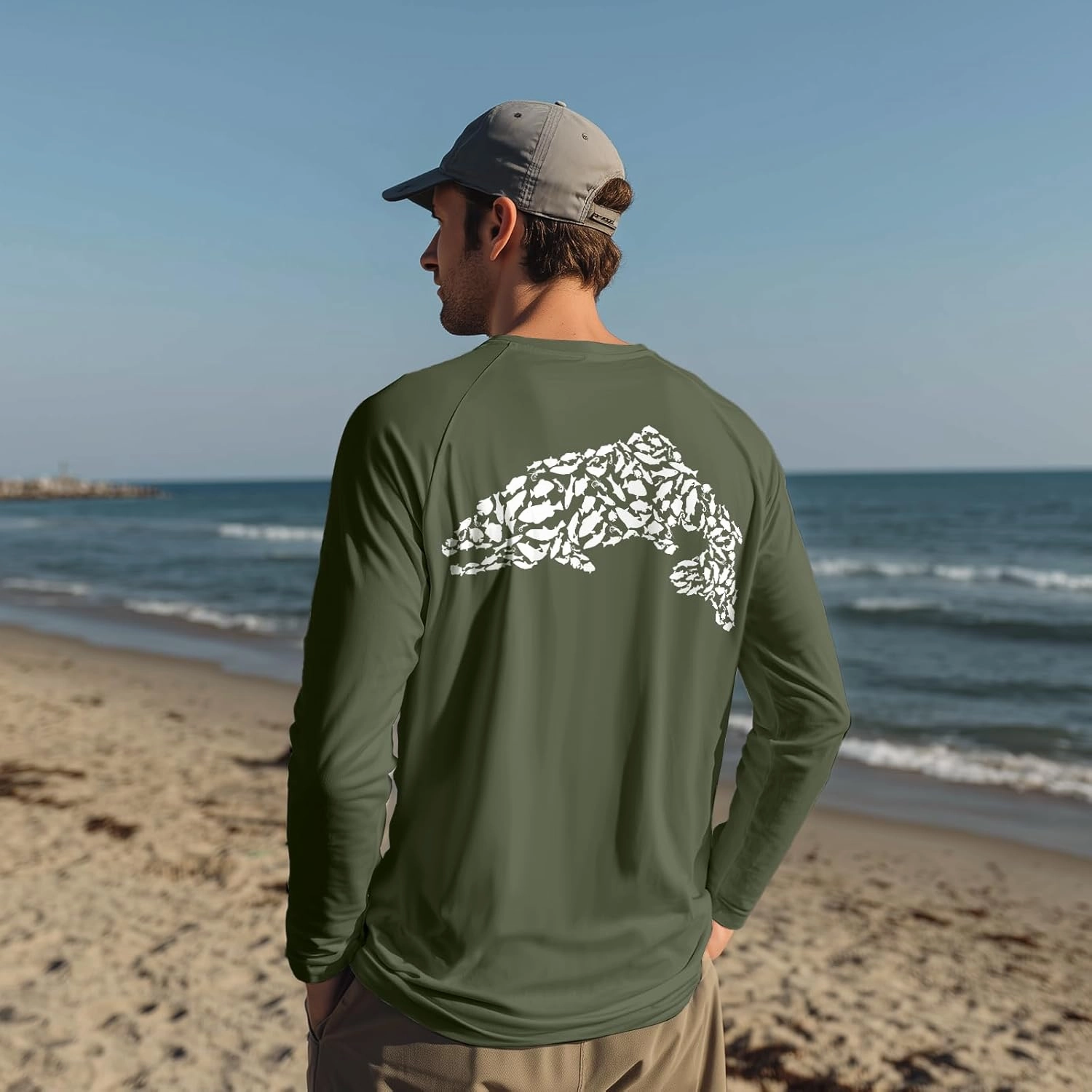 Palmyth Fishing Shirts for Men Sun Protection Long Sleeve T Shirt UPF 50  Quick Dry Tee