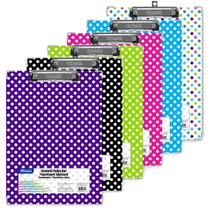 Paperboard Clipboard Standard Size Polka Dot w/ Low Profile Clip