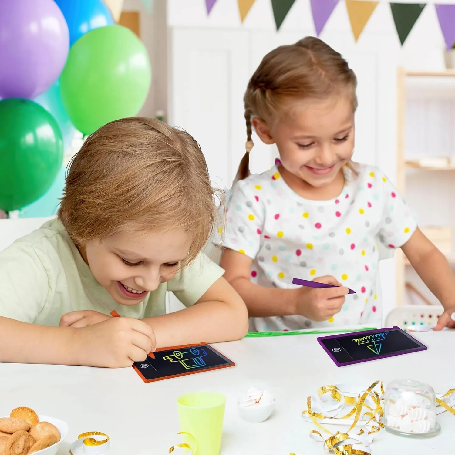 Party Favor Mini LCD Writing Tablet for Kids, 6 Pack – 4.5 Inch Mini Drawing Board. Fun and Educational for Kids That Sketch and Doodle. Perfect Goodie Bag and Gift Bag Filler, School Prize Or Gift