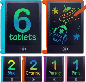 Party Favor Mini LCD Writing Tablet for Kids, 6 Pack – 4.5 Inch Mini Drawing Board. Fun and Educational for Kids That Sketch and Doodle. Perfect Goodie Bag and Gift Bag Filler, School Prize Or Gift