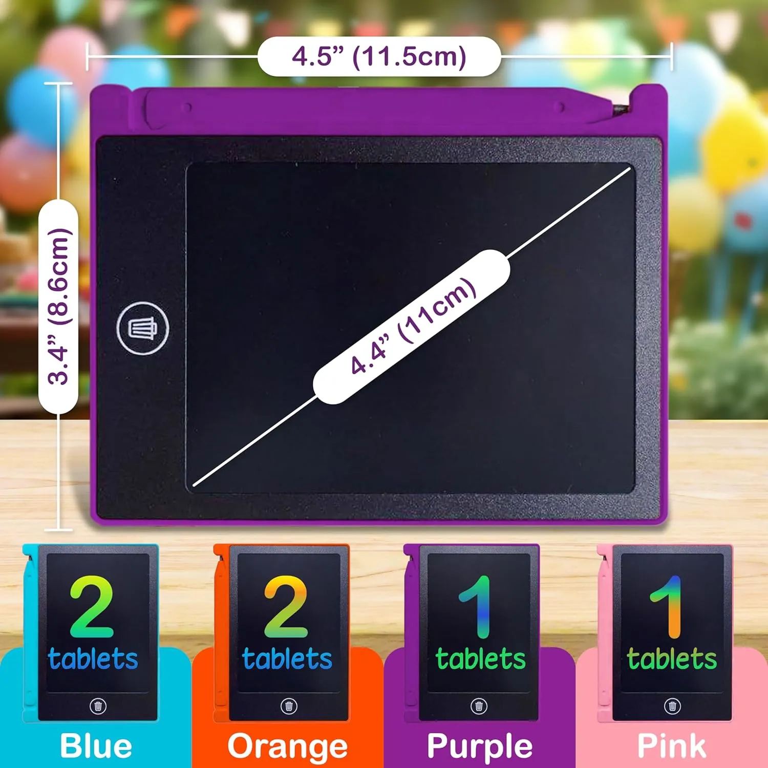 Party Favor Mini LCD Writing Tablet for Kids, 6 Pack – 4.5 Inch Mini Drawing Board. Fun and Educational for Kids That Sketch and Doodle. Perfect Goodie Bag and Gift Bag Filler, School Prize Or Gift