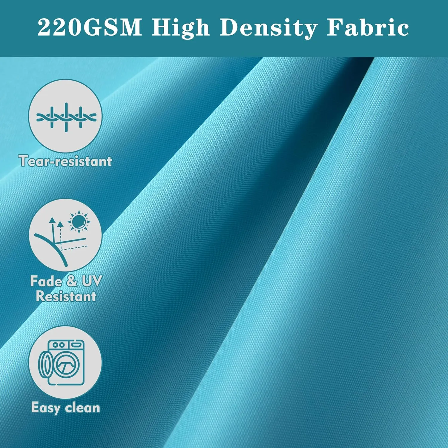 Patio Cushions for Outdoor Furniture, Fade and Weather Resistant Deep Seat and Backrest Cushion Set for Chair Sofa Couch Swing, 24x24 Inch, Teal, Set of 4