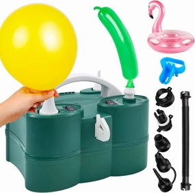 PCFING Balloon Pump Electric, Portable 3-in-1 Air Pump Inflator Blower Machine for Latex 260q Foil All Balloons & Quick-Fill Inflation and Deflation for Air Mattress, Inflatables Pool, Airbeds, Floats